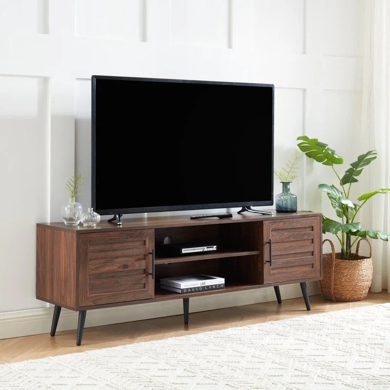 Mid-Century Modern TV Stand For TVs Up To 70 Entertainment Center Media Console - 20.5'' H X 59'' W X 15.5'' D