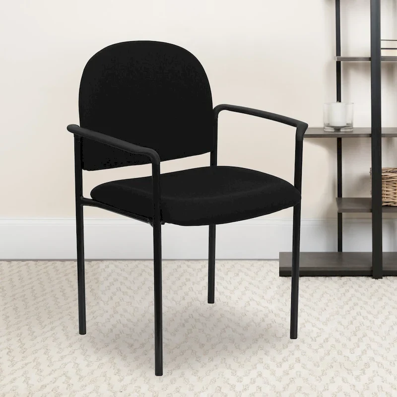 Black / Burgundy / Grey / Navy Fabric Stackable Steel Arm Chair, Seats 1, Stack up to 5