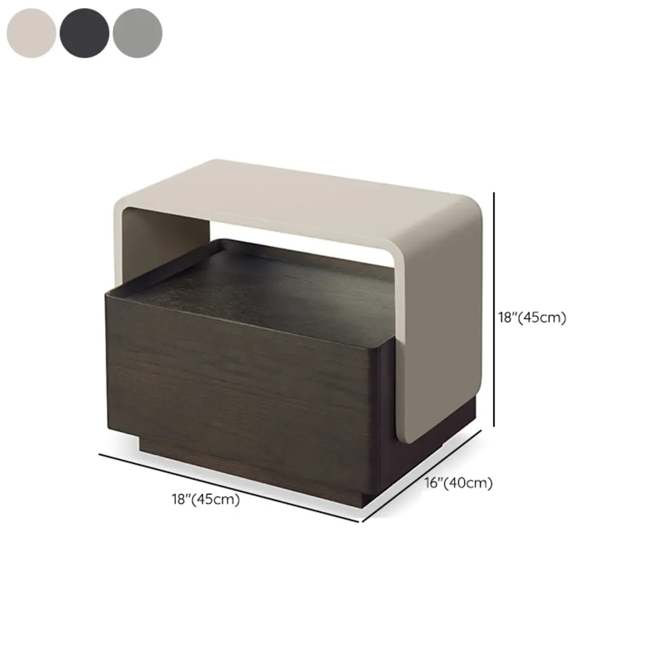 Chic Manufactured Wood Shelf & Drawer Nightstand