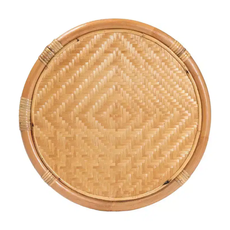 bali & pari Berilo Rattan End Table Light Honey