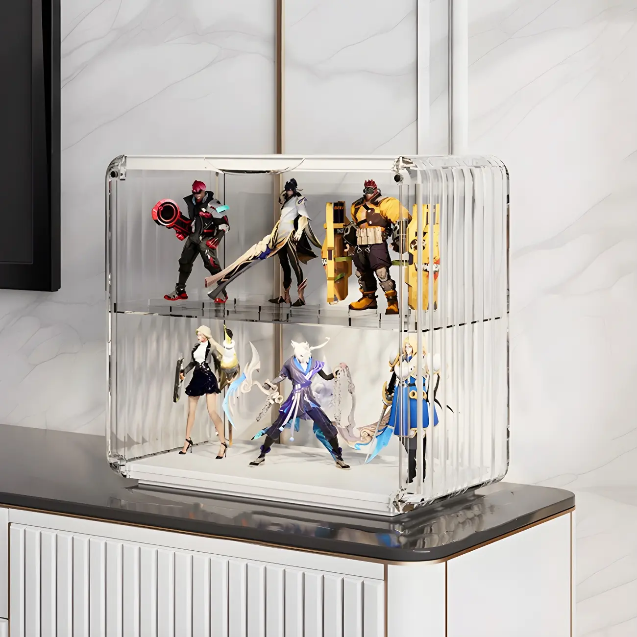 Living Room Stackable Clear Acrylic Display Cabinet