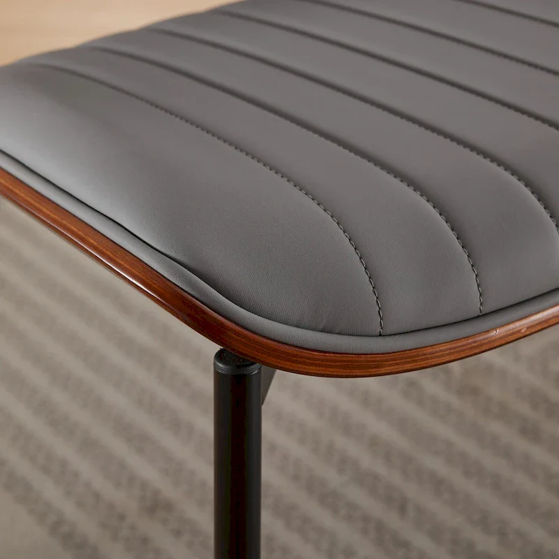 GDFStudio Mid Century Modern Armless Upholstered Dining Chairs with Metal Legs