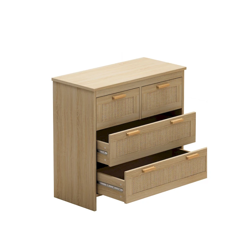 GEITIN 4 Drawers Rattan Cabinet
