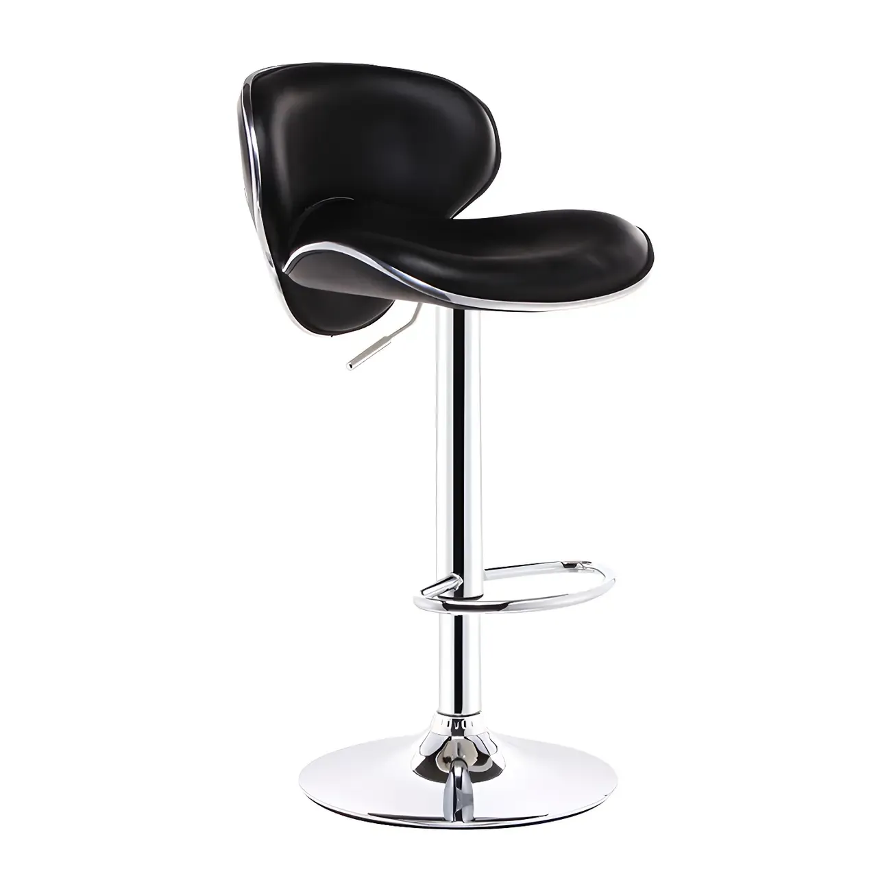 360° Swivel Faux Leather Bar Stools Adjustable Height Bucket Seat