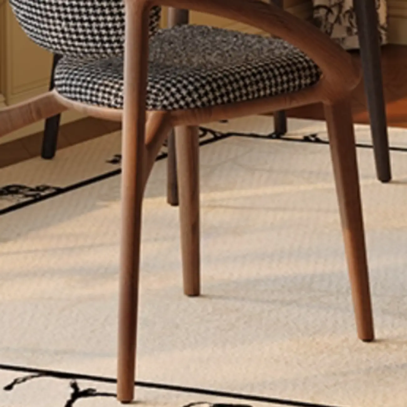 Mid-Century Modern Wooden Dining Chair with Arms