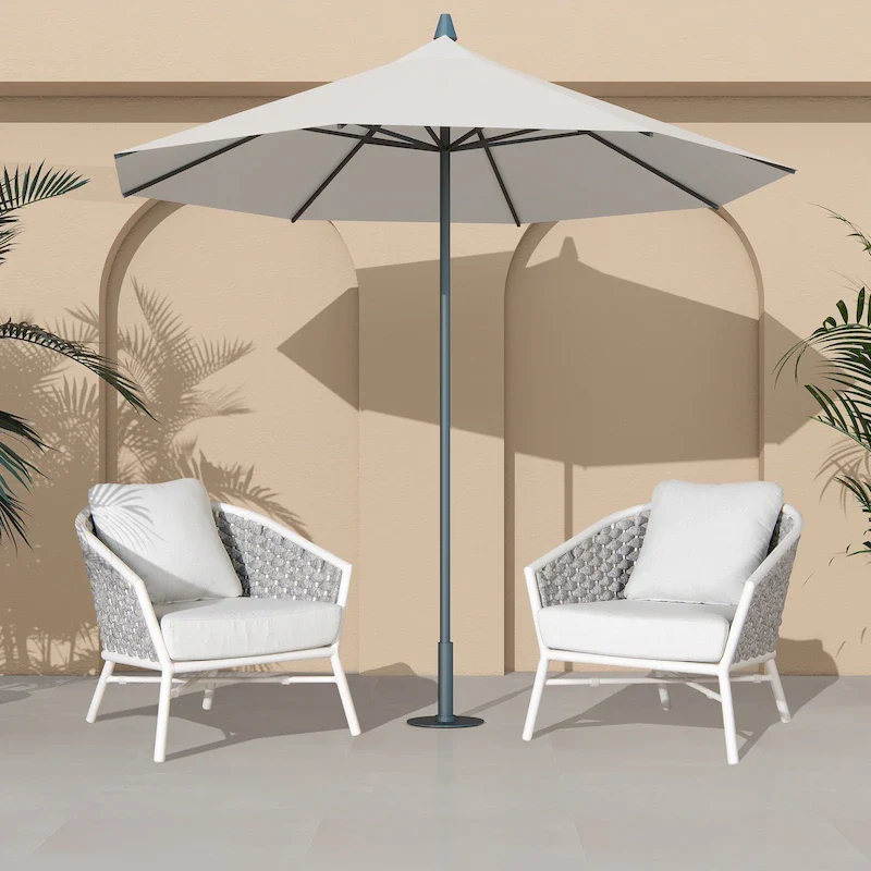 Rowan 30.5  Rope Woven Outdoor Patio Armchair (Set of 2) with Cushions