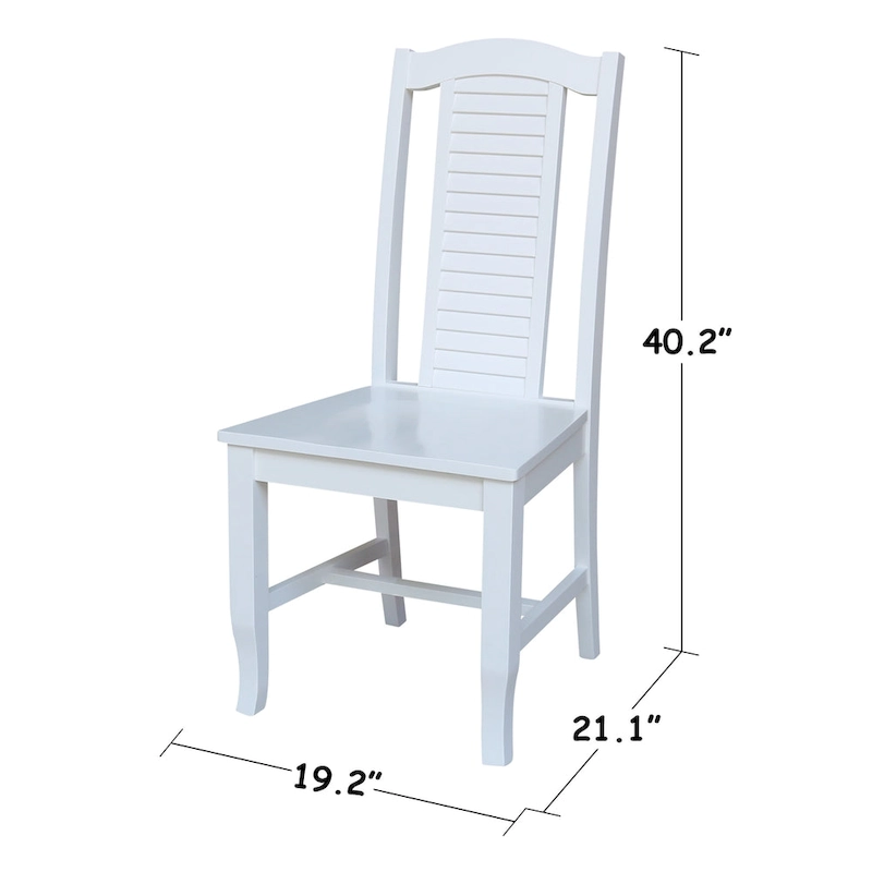 Solid Wood Seaside Dining Chairs - Set of Two