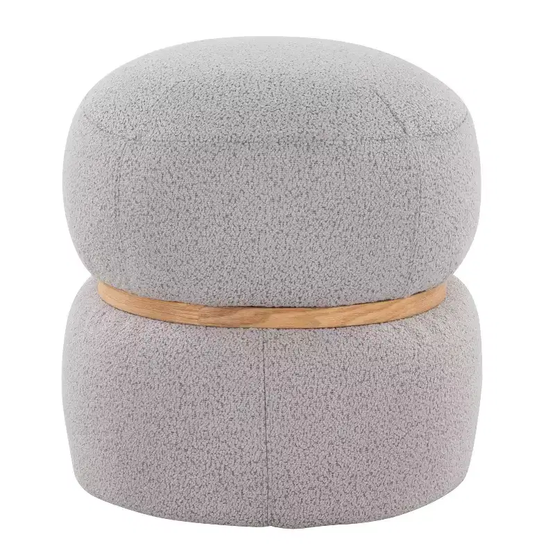 LumiSource Cinch Pouf Ottoman Natural Fabric