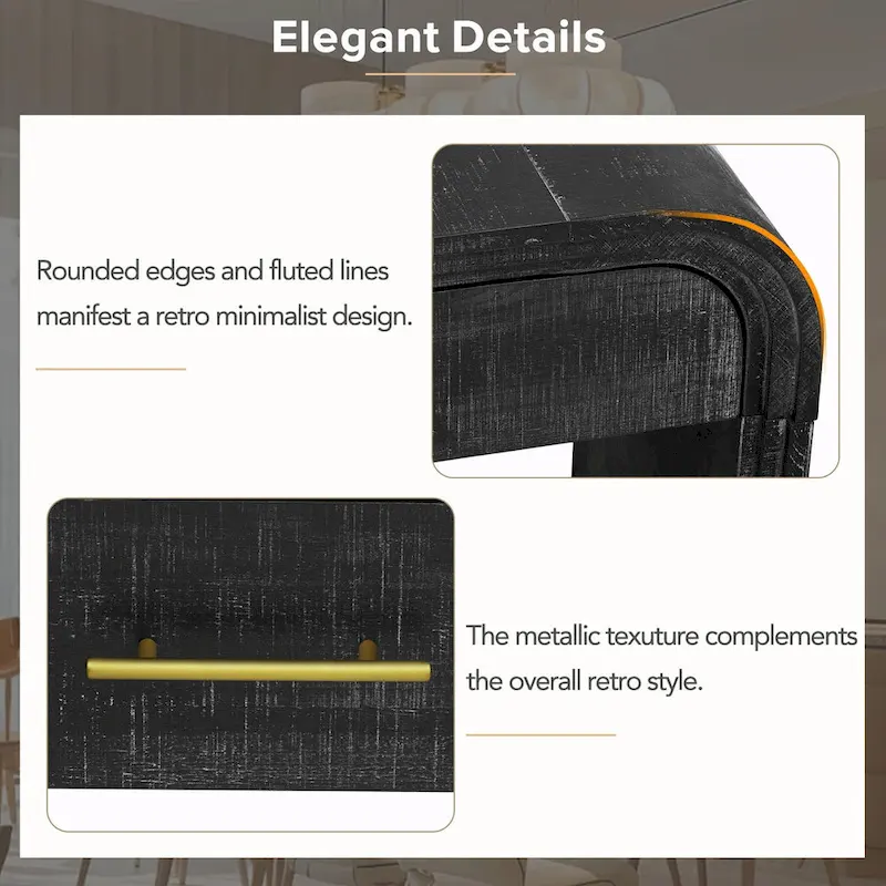 Irresistible Retro Silhouette Console Table: Open Style, Two Top Drawers