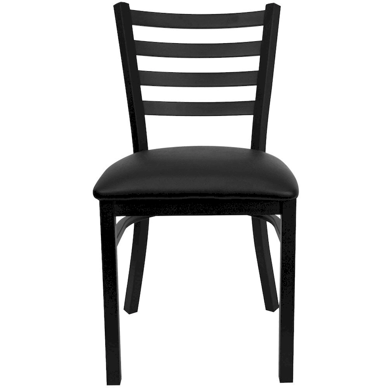 2 Pack Ladder Back Metal Restaurant Chair - 16.5