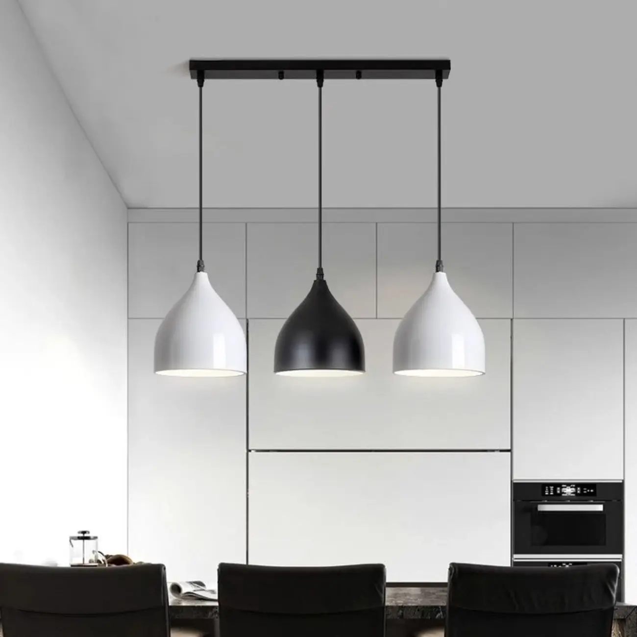 Modern Ferruginous 3-Light Metal Geometric Kitchen Pendant