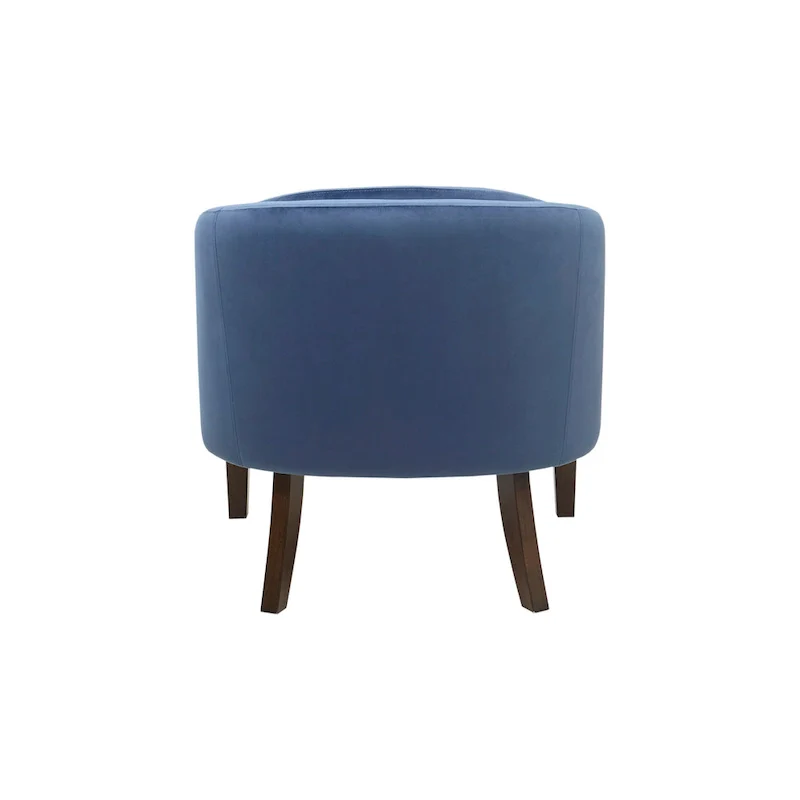 Blue Upholstered Tufted Mid-Century Accent Chair