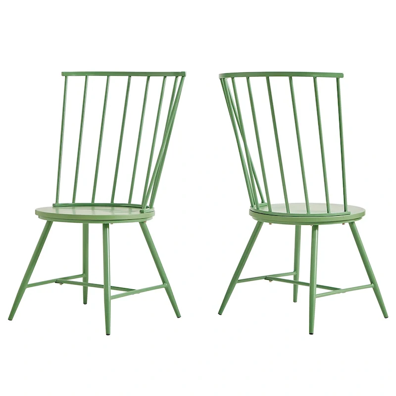Truman High Back Metal and Wood Spindle Dining Chair (Set of 2) by iNSPIRE Q Modern