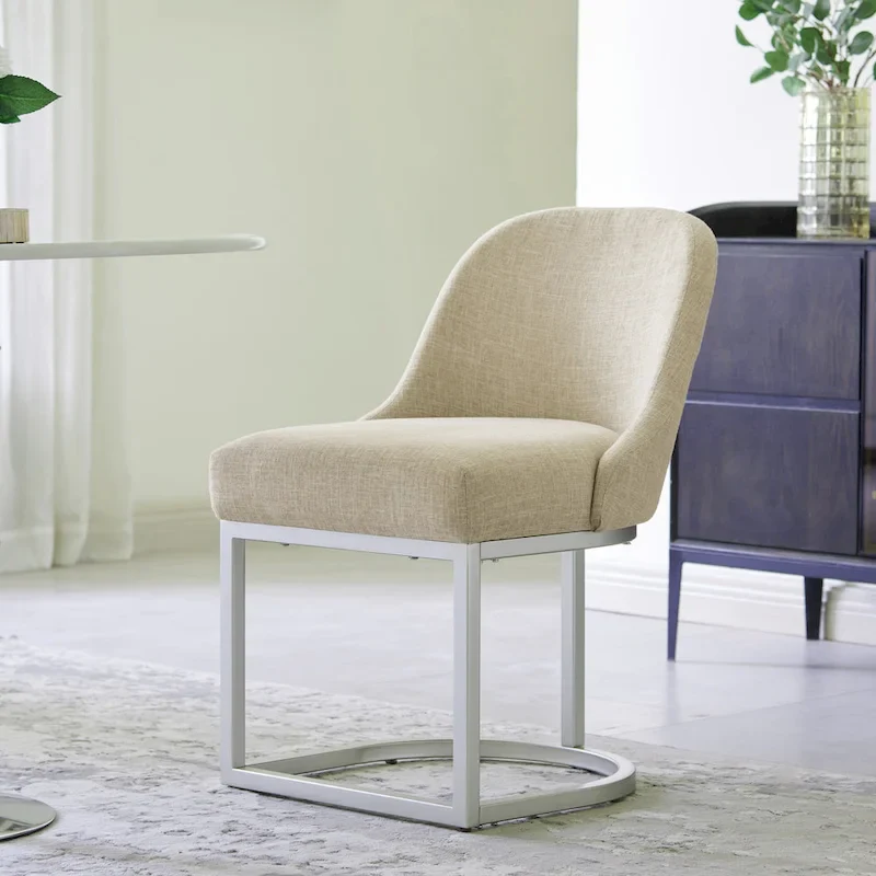 Leick Home Barrelback Dining Chair with Metal Base Set of 2