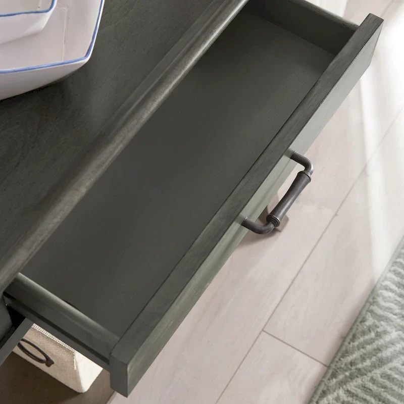 Smoke Gray Console Hall Stand with Drawer
