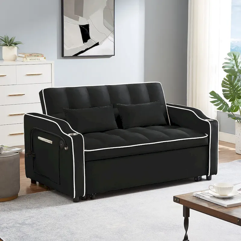 Modern sofa sofa sofa velvet pull-out bed