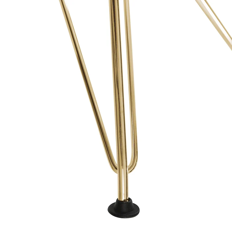 White/Gold Round Dining Table Set, 5-Piece, Seats 5