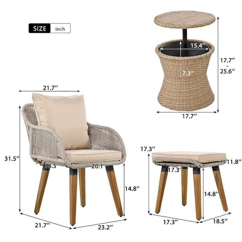 5 Pieces Patio Furniture Chair Sets, Patio Conversation Set