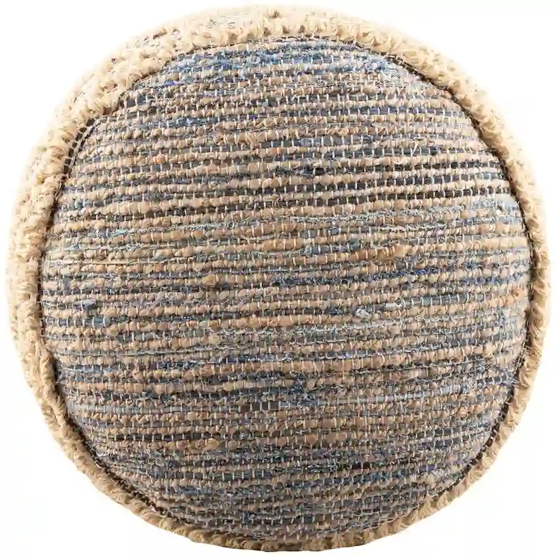 Bohemian Jute 18-inch Cylinder Pouf