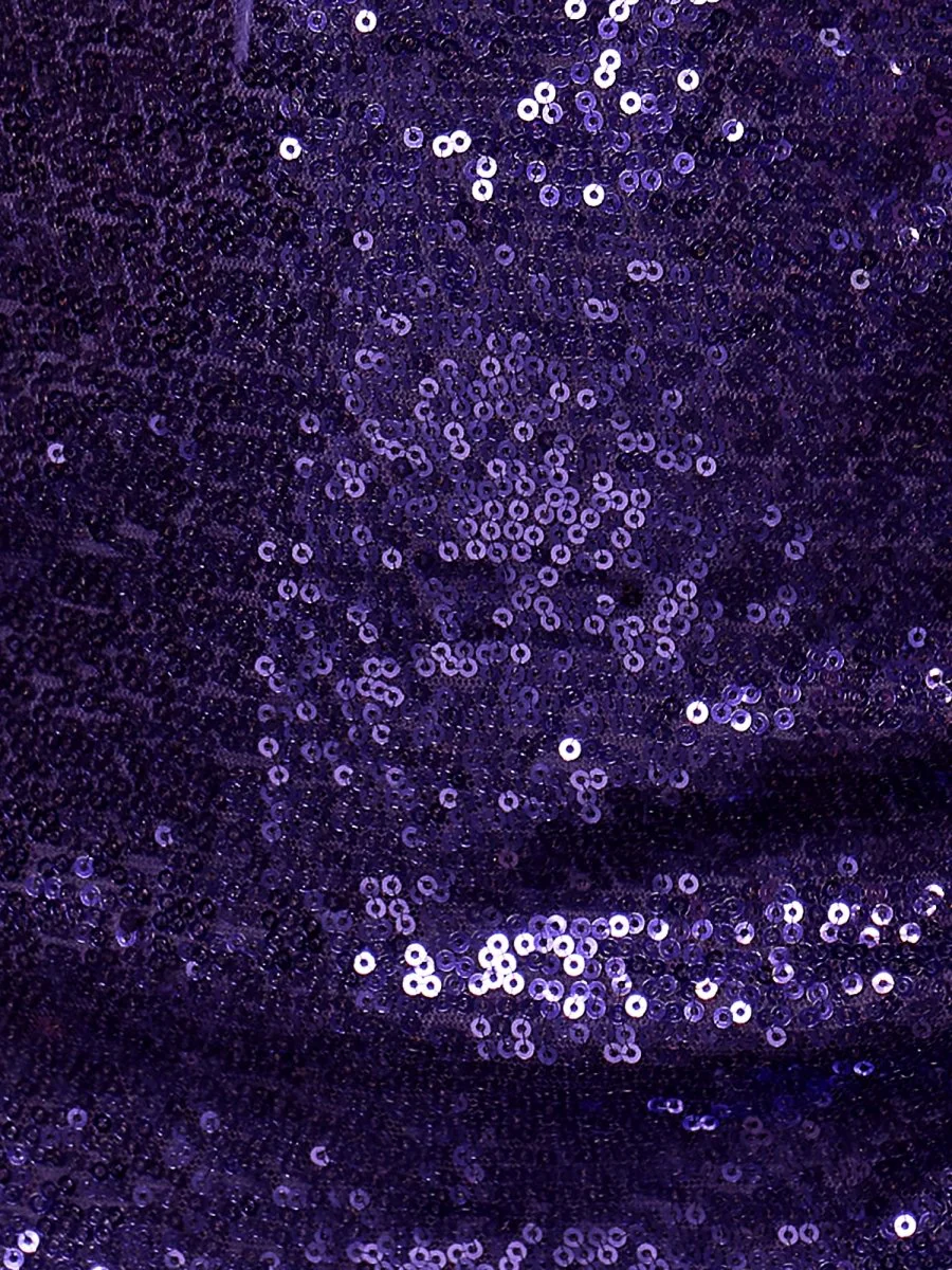 Two-Piece Feathered Bodice Purple Cocktail Dress