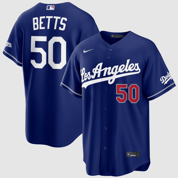 Mookie Betts 50 Los Angeles Dodgers 2026 Alternate Stadium Jersey - Royal