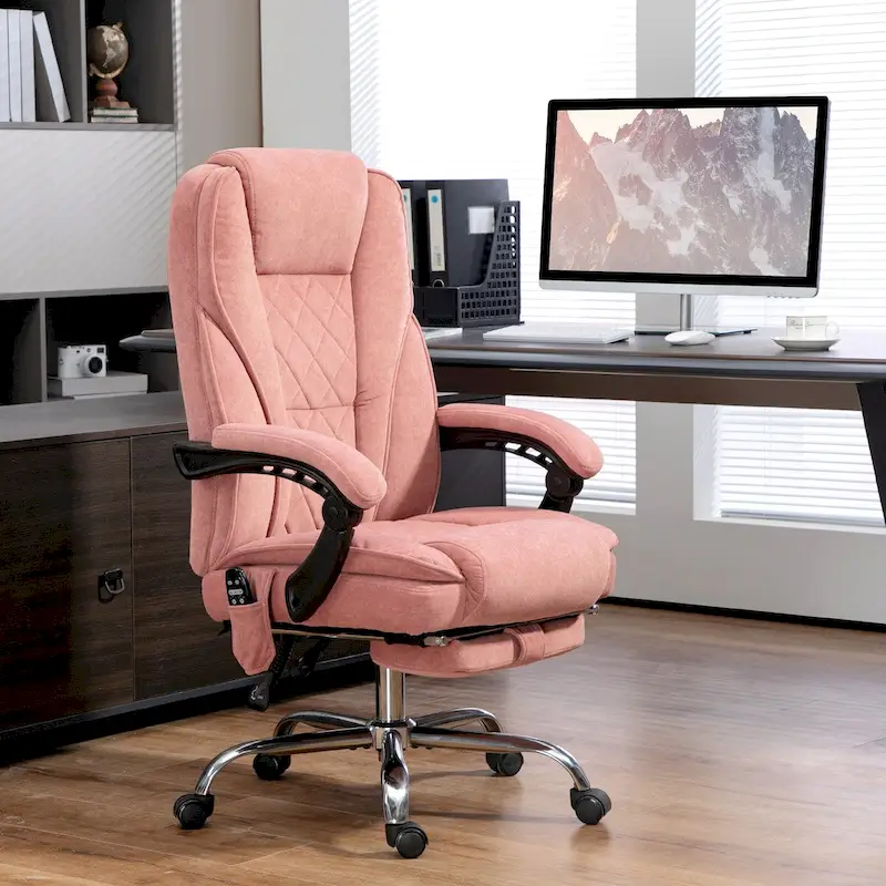 Vinsetto Massage Office Chair with 6 Vibration Points, Heated Reclining Computer Chair, Swivel Desk Chair