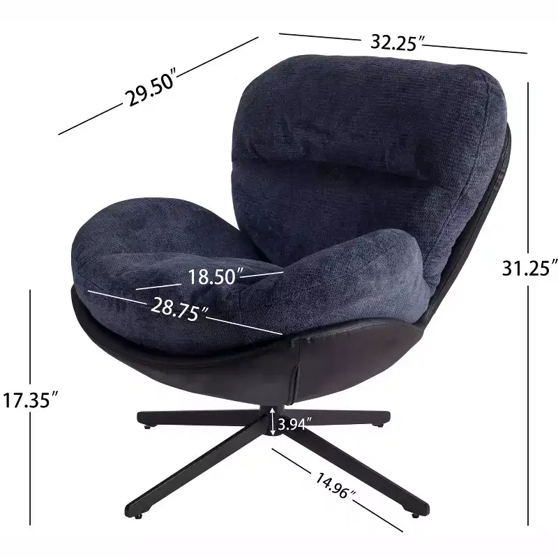 Christopher Knight Home Alger Modern Chenille and Faux Leather Upholstered Swivel Chair