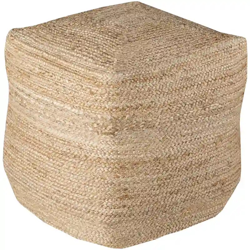 Artistic Weavers Solid Orly Square Jute 18-inch Pouf