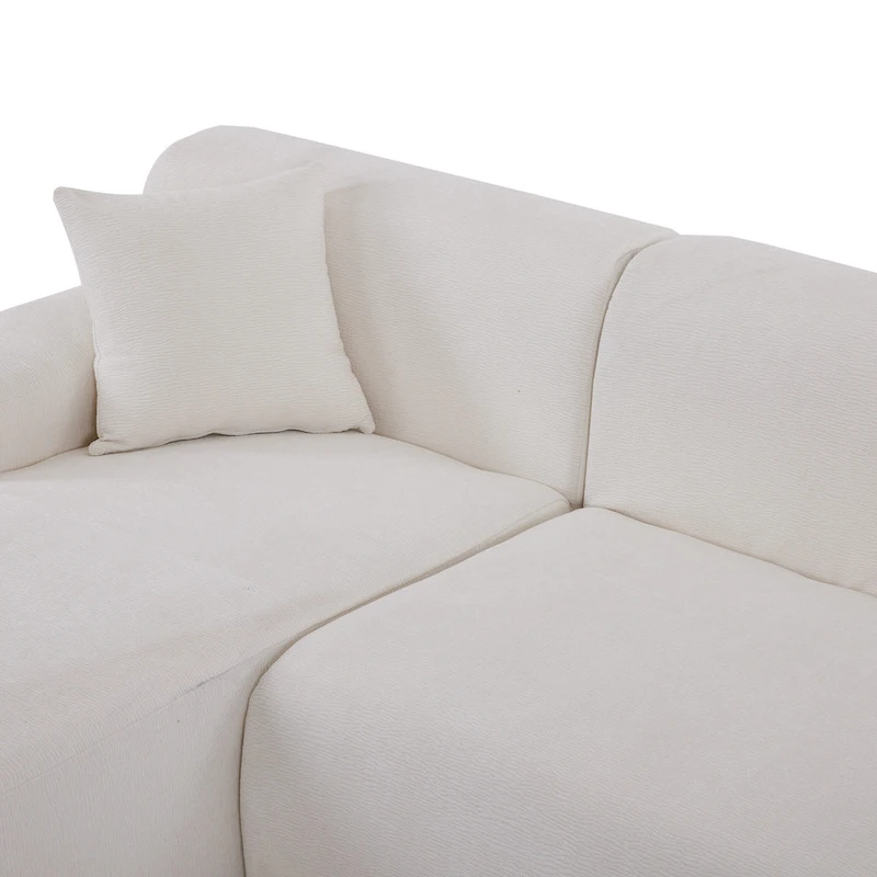 111 Polyester L-Shape Modular Sectional Sofa with High-Density Foam, 27 Deep Seat and Anti-Wrinkle Chenille Fabric