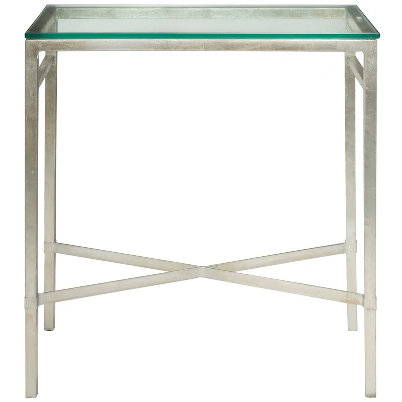 Silver / White / Black / Gold Glass Top Metal Side Table – Single