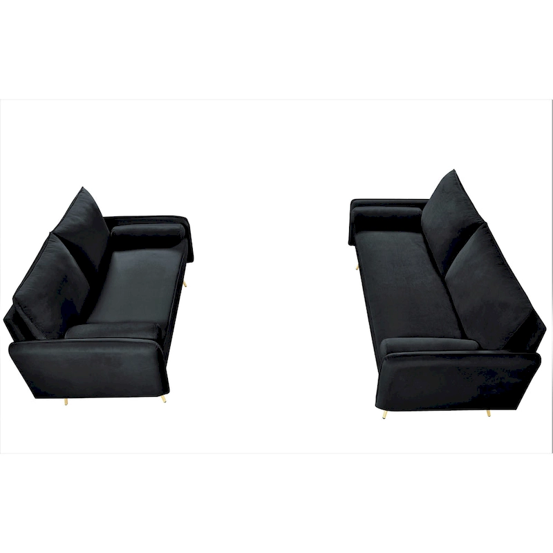 Villeda Velvet Mid-century modern 2PCS living room set