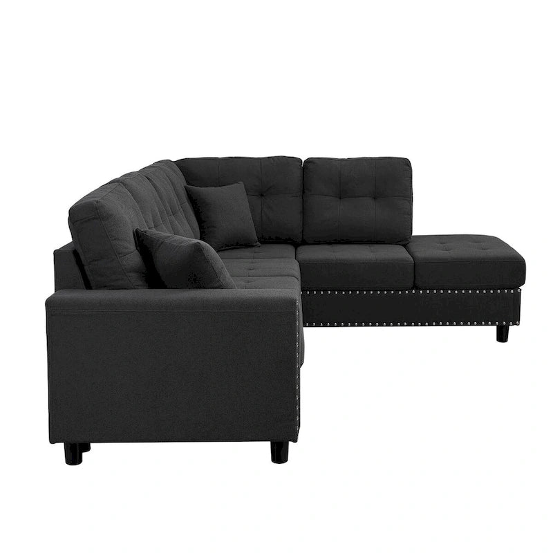 Merax Linen L-shaped Modular Sectional Sofa with Cushions