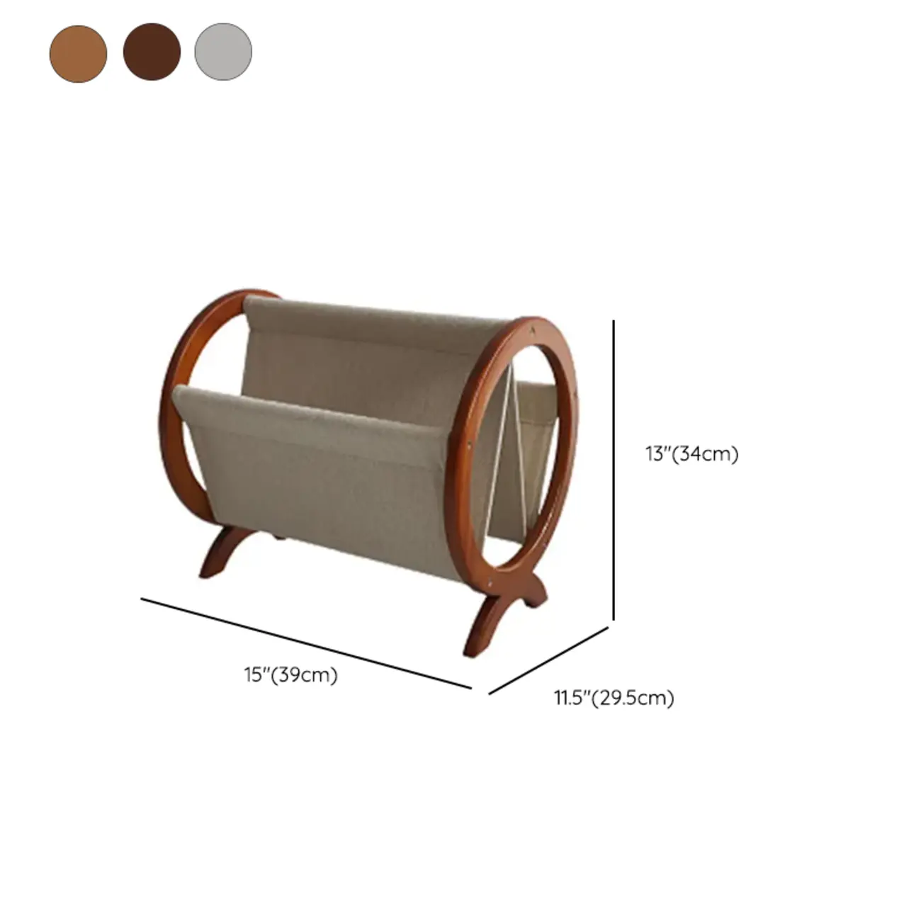 Traditional Narrow Traditional Circular Wooden Book Rack