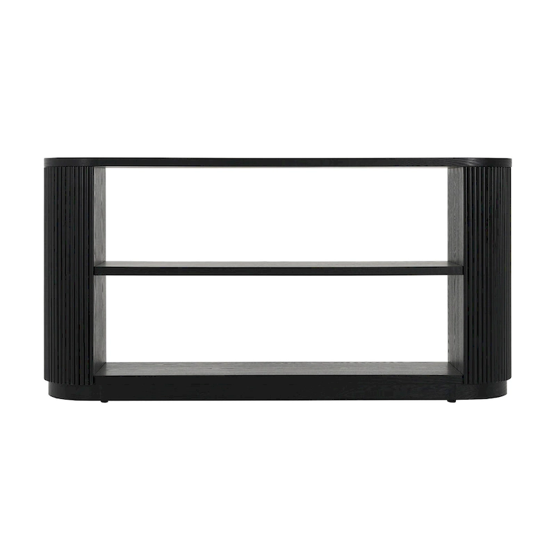 Modern Entryway Console Table - Slim Sofa Table with Open Shelf & Elegant Wood Grain, Multi-Functional Hallway Table