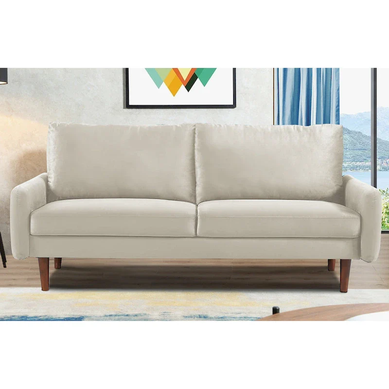 US Pride Furnitirue 70W Tapered-Leg Velvet Sofa