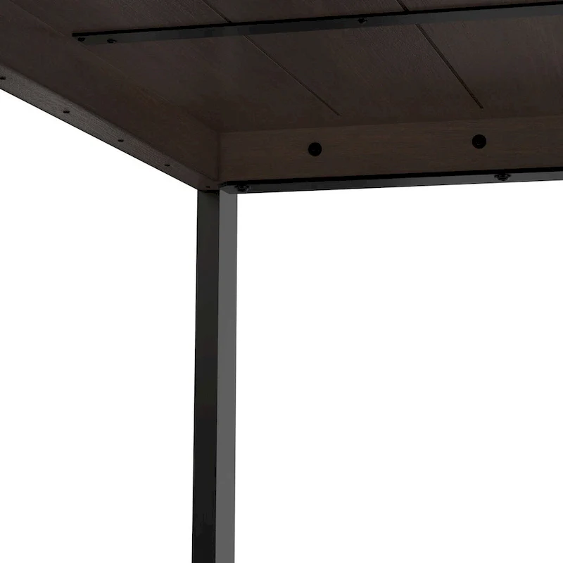 Rectangular Dining Table with Metal Legs - Light Tobacco/Smoky Grey, Seats 4