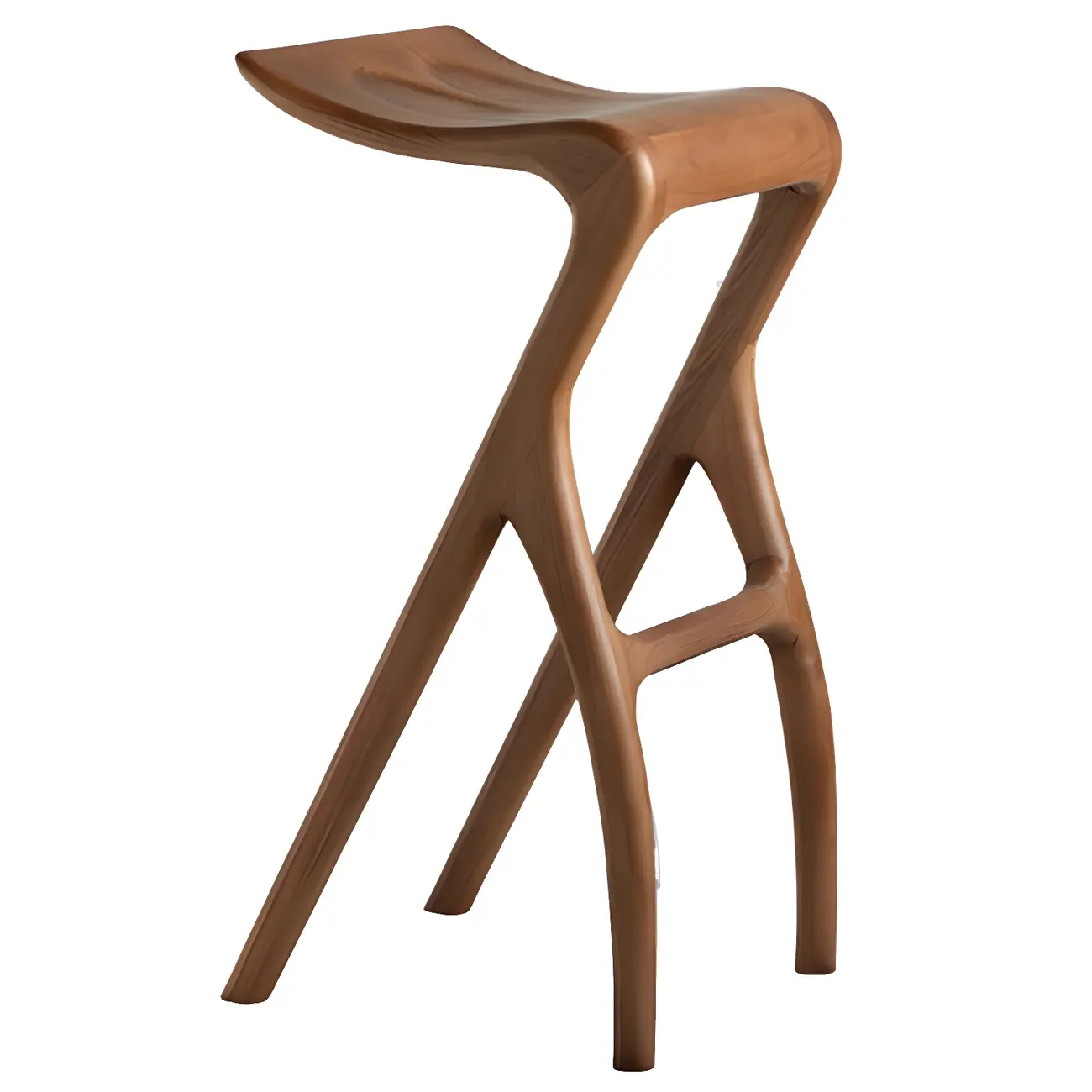 Counter Height Backless Wood Minimalist Bar Stools
