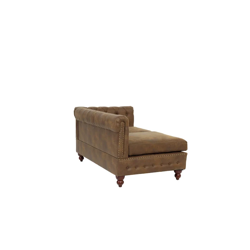 Reversible One Arm Loveseat Dark Coffee Breathable Leatherette Tufted 1Pc Couch Living Room Furniture