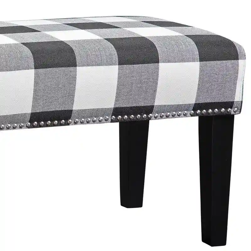 Grafton Home Miley Upholstered Accent Bench w/ Nailhead Trim