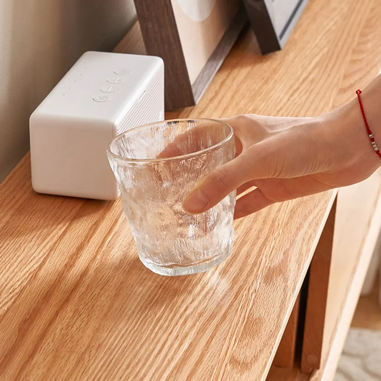 Natural Wood Wall Mount TV Stand Entertainment Center