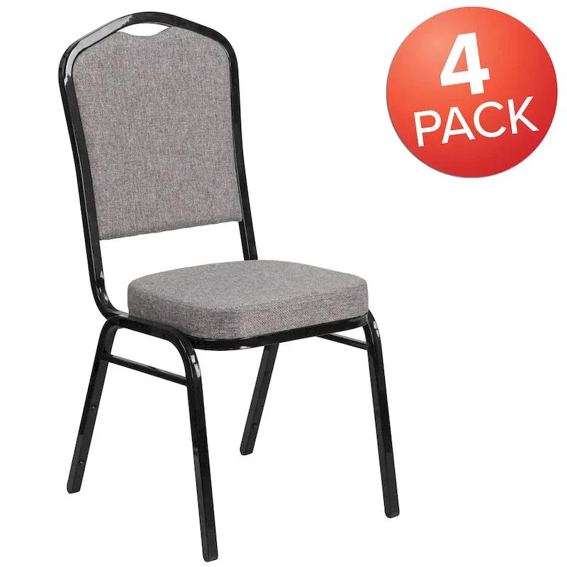 Steel/ Fabric Crown Back Stacking Banquet Chair (Set of 4)
