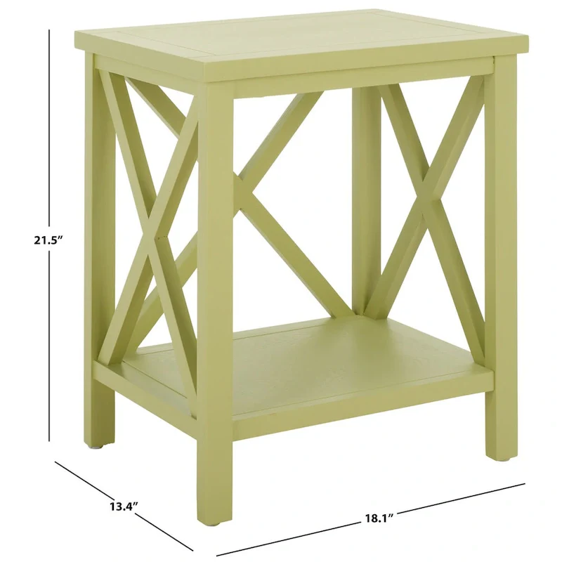 SAFAVIEH Yasumi White Cross Back End Table - 18.1 x 13.4 x 21.5 - 18Wx13Dx22H