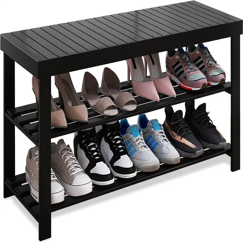 Bamboo Shoe Rack Bench