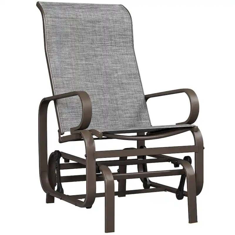 Yaheetech Fabric and Steel Porch Glider Chair for Outdoor Garden Patio