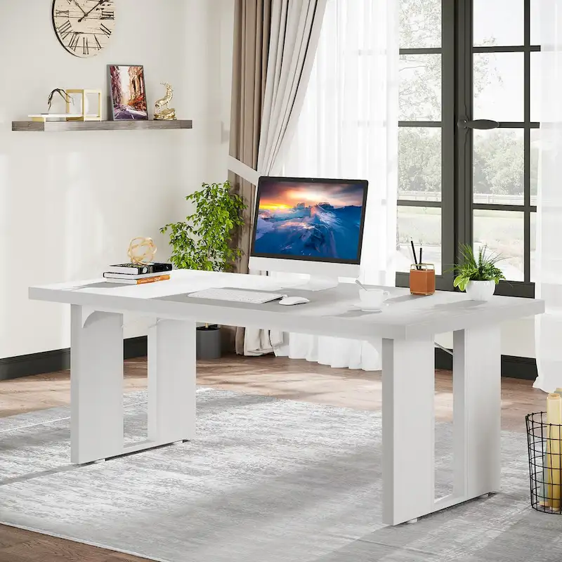70.9 Executive Desk, Large Computer Office Desk Workstation