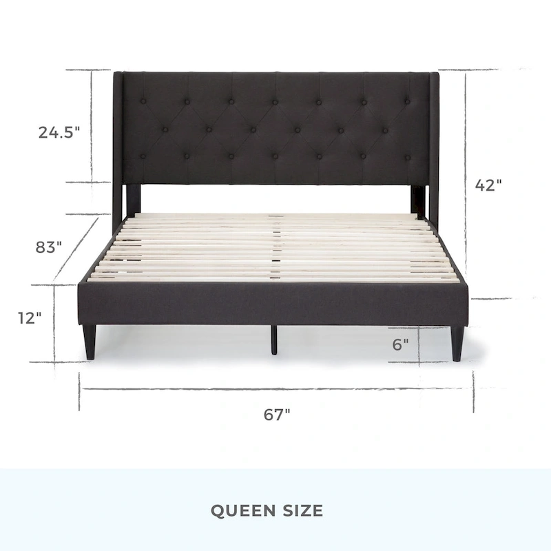 Brookside Isabelle Button Tufted Wingback Upholstered Bed