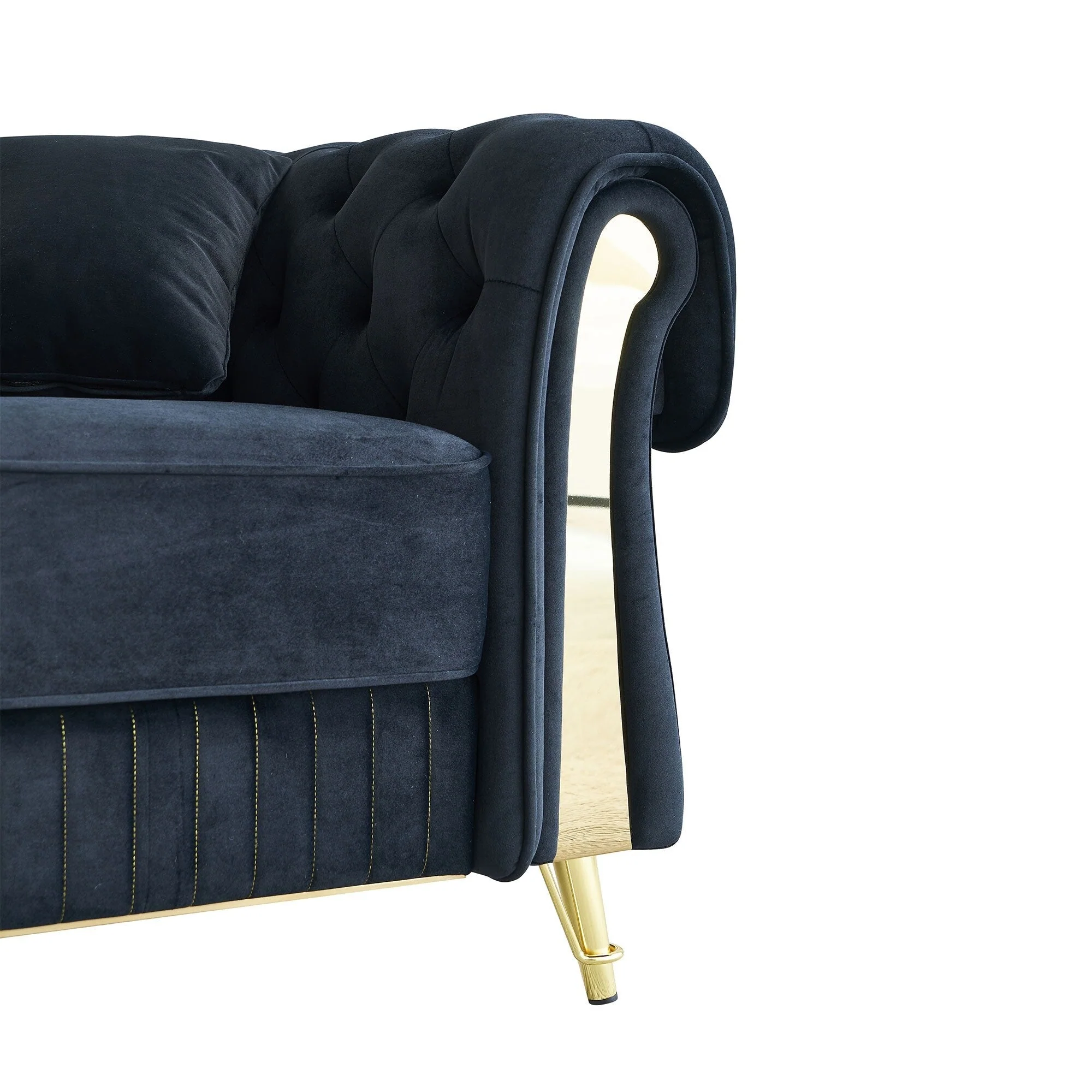 89 Velvet 3-Seater Sofa Sofa with Two Seat Cushions and Two Toss Pillows