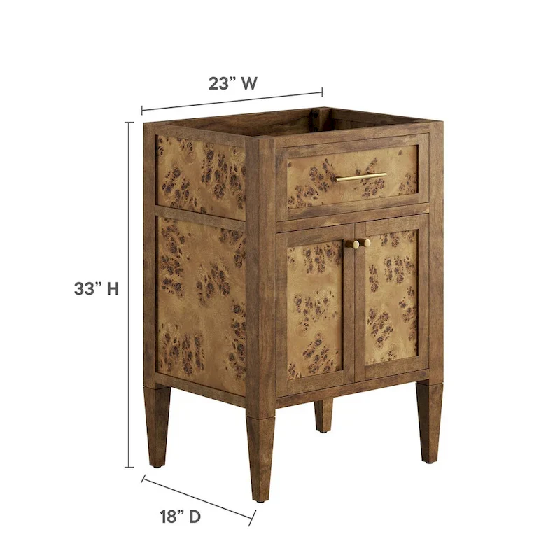 24 Wood Bathroom Vanity Cabinet (Sink Basin Not Included)