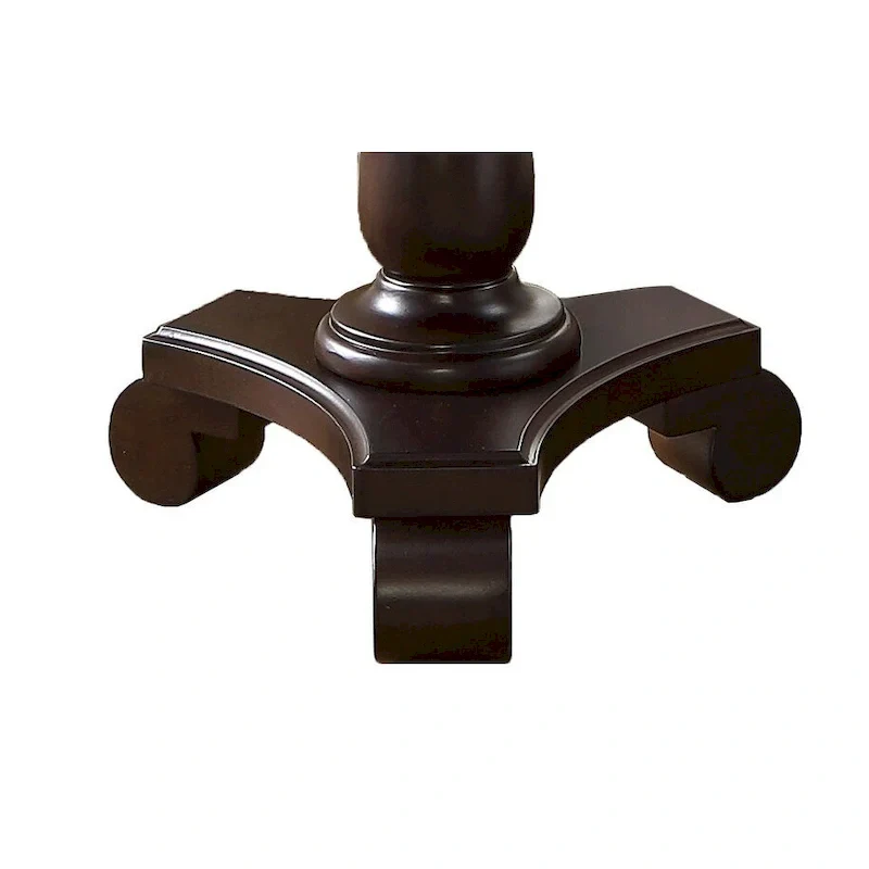 Black Round Wood Pedestal Side Table