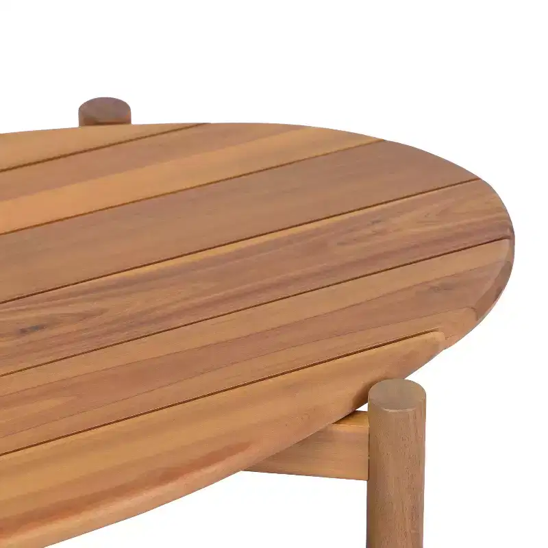 Christopher Knight Home Nada Modern Patio Acacia Coffee Table with Slatted Oval Design